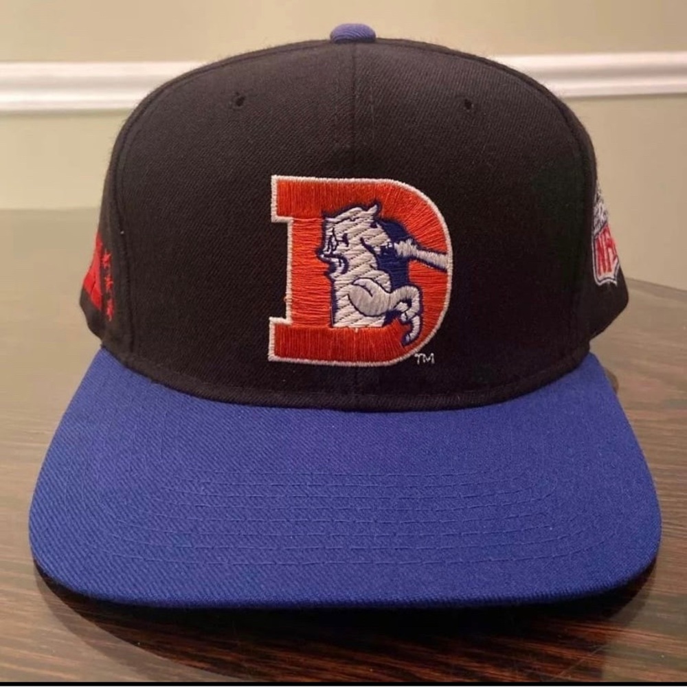 Vintage Denver Broncos STARTER 100% Wool NFL Adjustable Snapback Cap Hat 90s